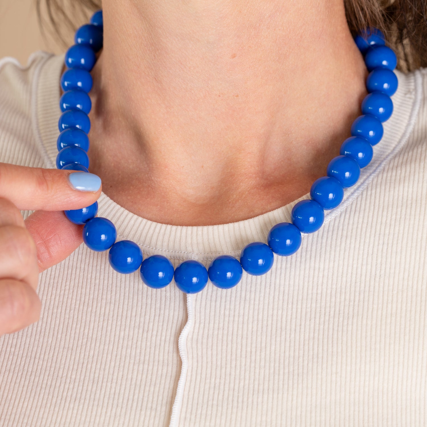 Bold Beads Ketting | Kobalt - 14 mm