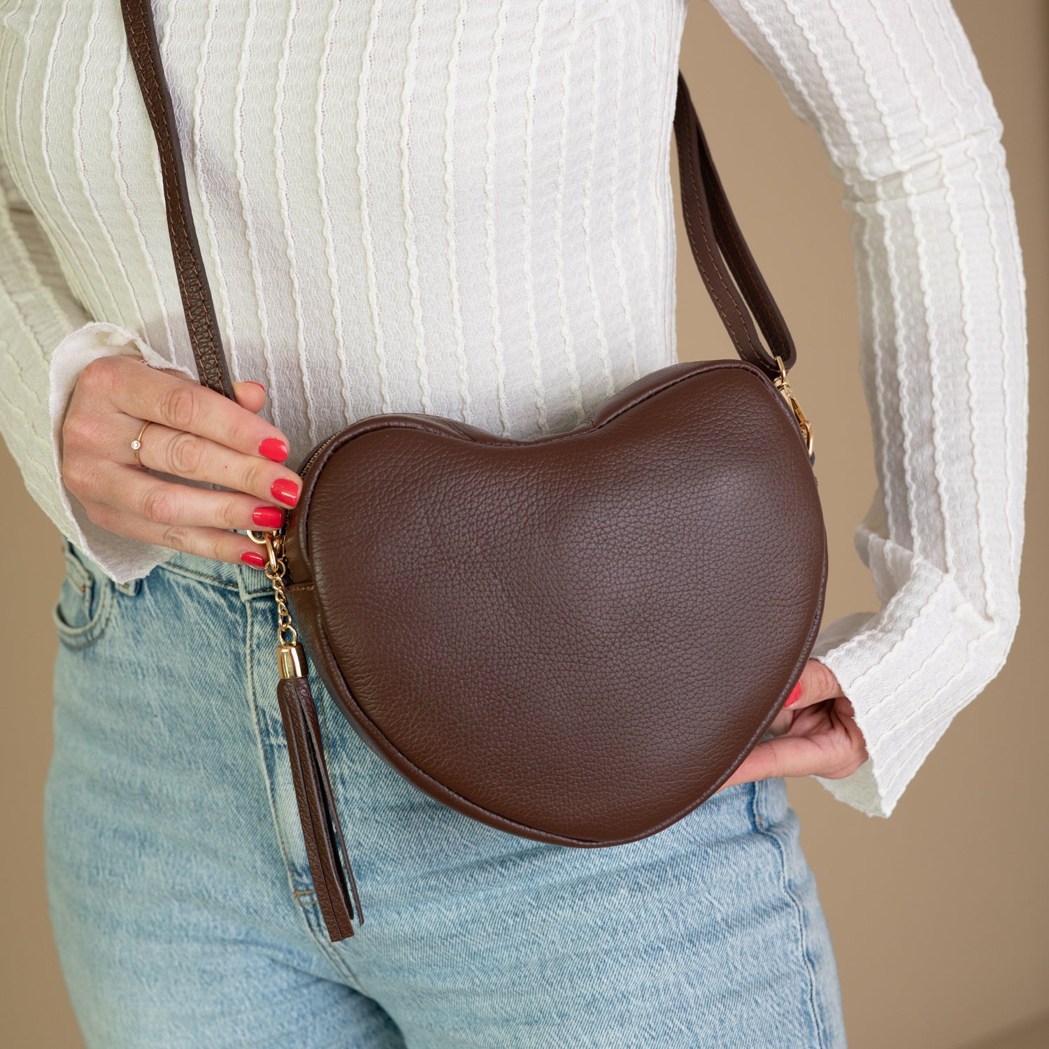 PRE ORDER WEEK 35 | Heart Bag Maite | Chocolate