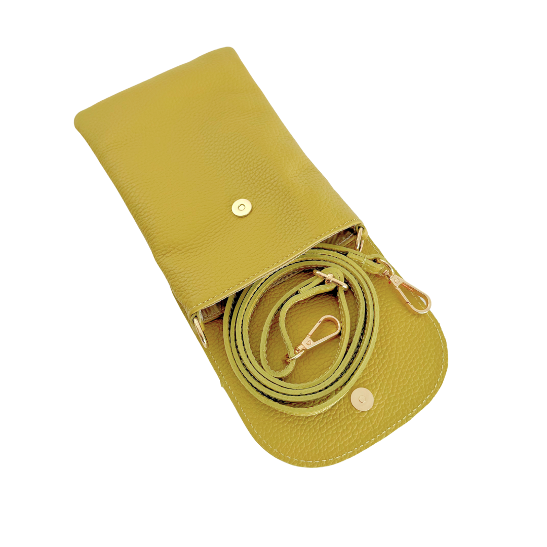 Handytasche Maike (Leder) 2 Fächer | Grasgrün