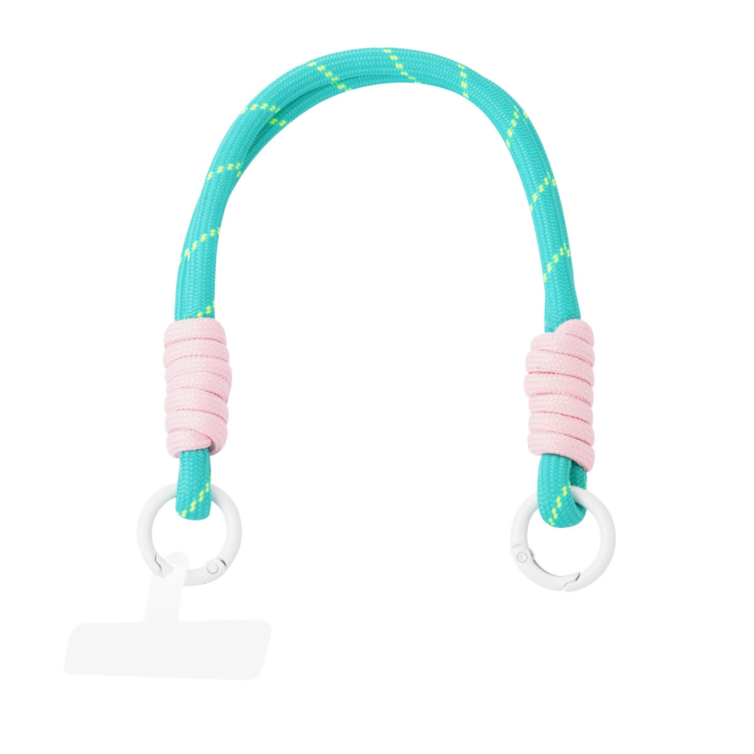 Telefonkabel kurz | Türkis-Hellrosa