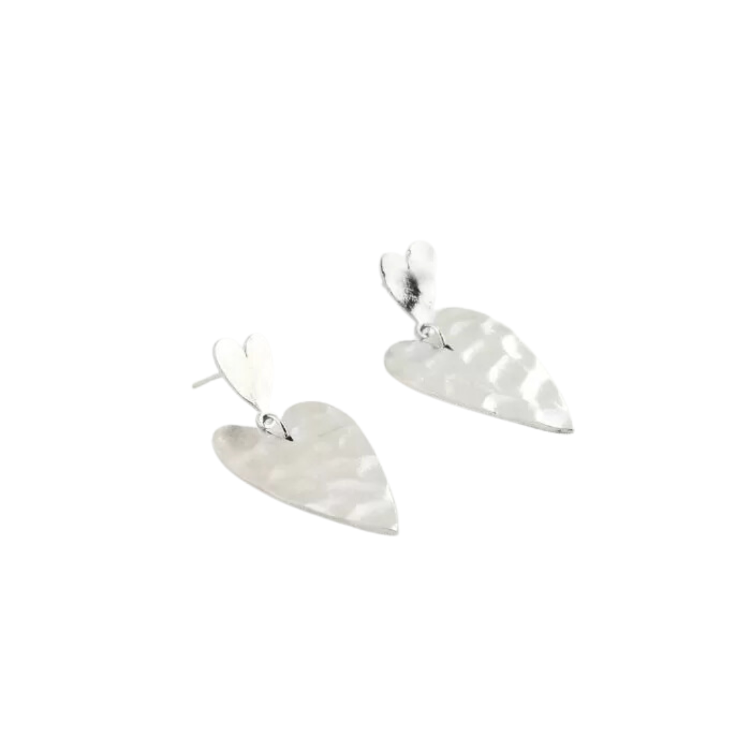 Oorbellen Two Hearts | Zilver