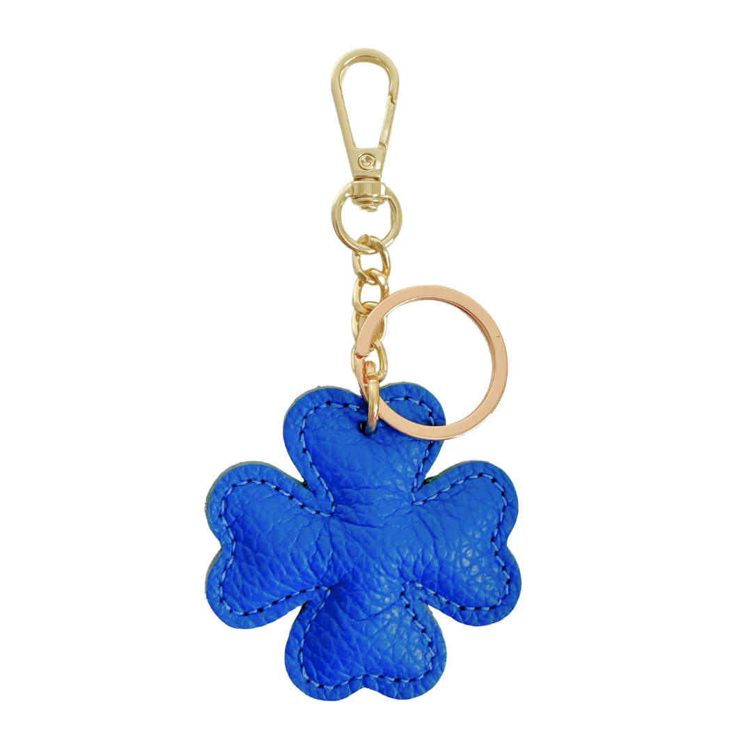 Sleutelhanger Klaver Leer | Kobalt