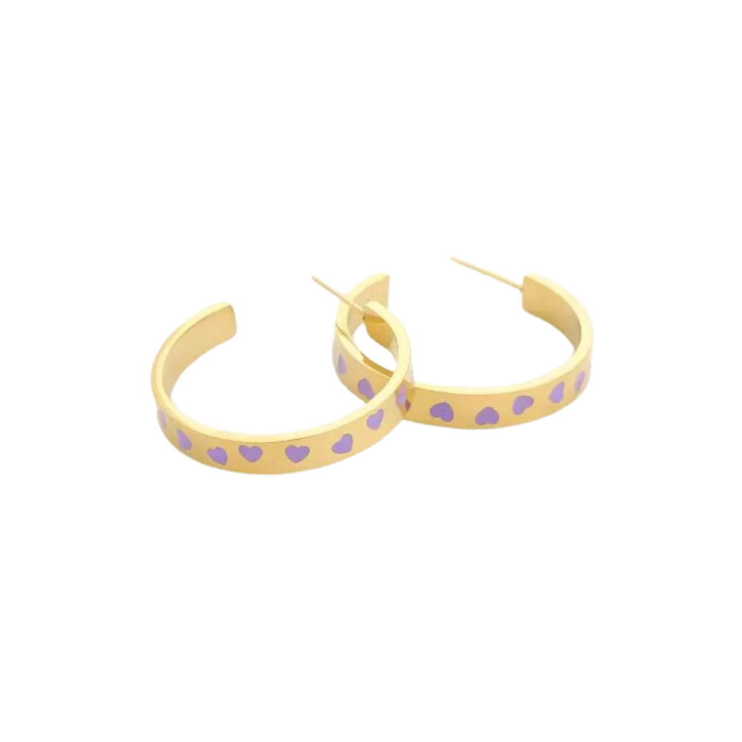 Ohrringe Herzen | Lila