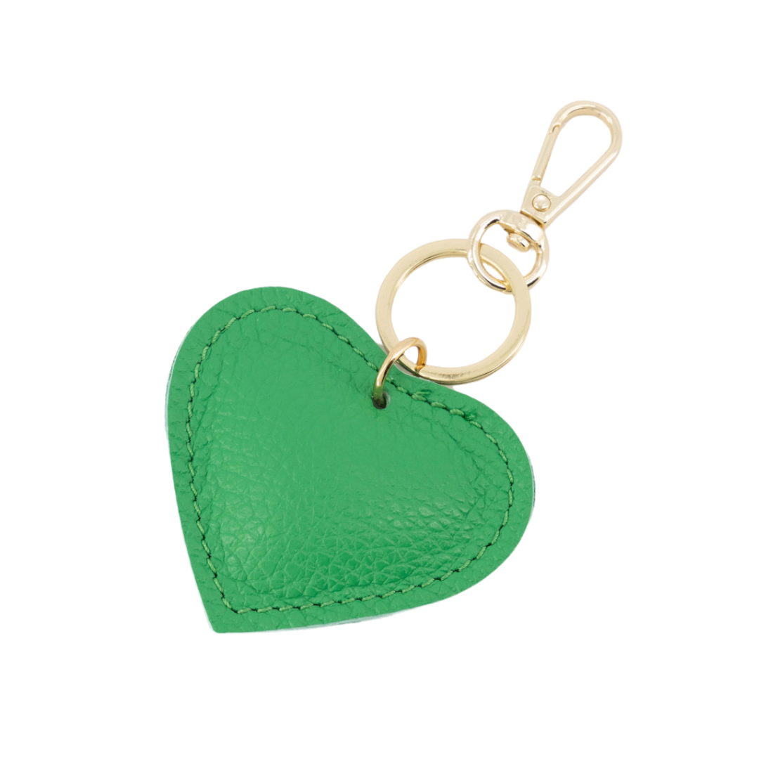 Sleutelhanger Hart Leer | Grasgroen