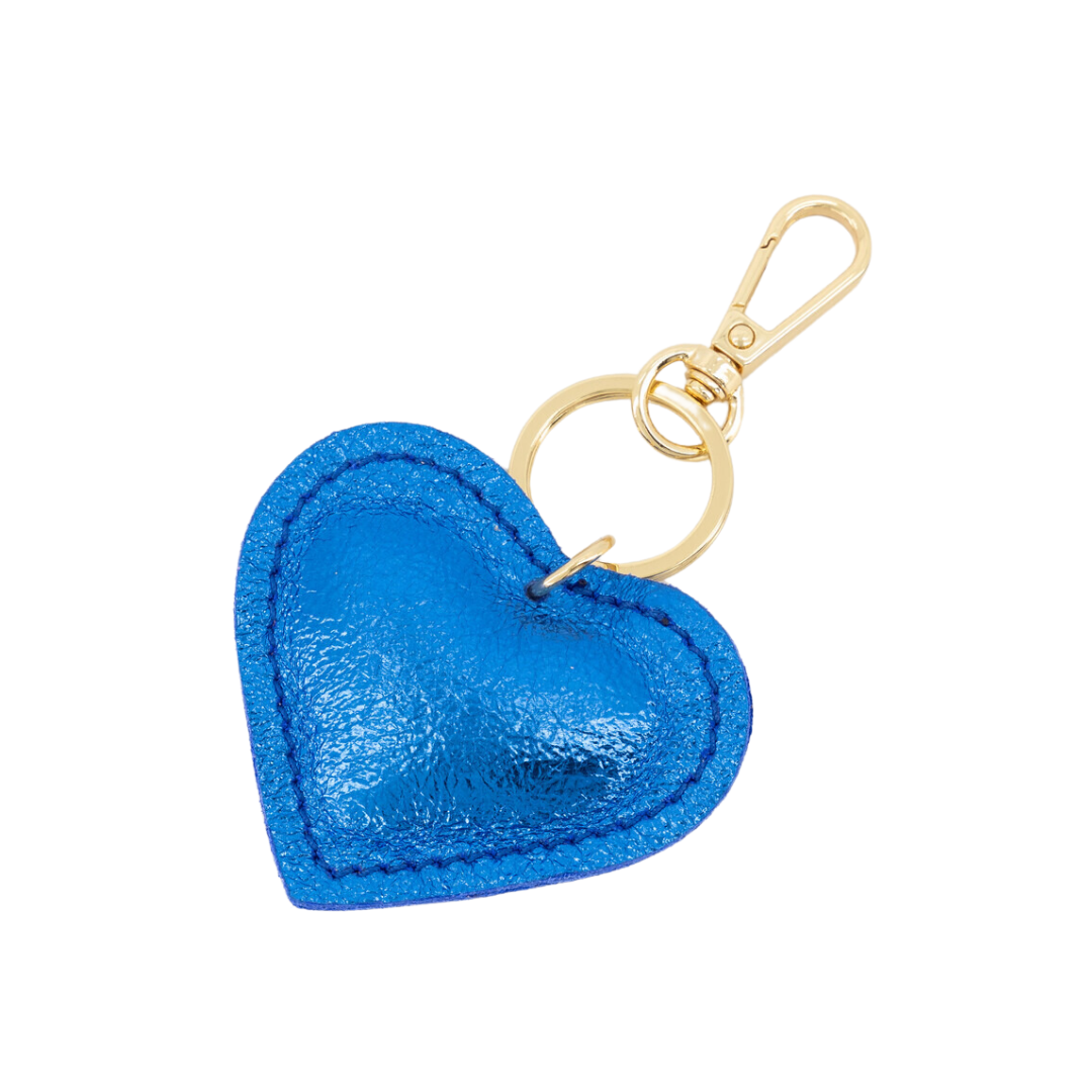 Sleutelhanger Hart Leer | Kobalt Metallic