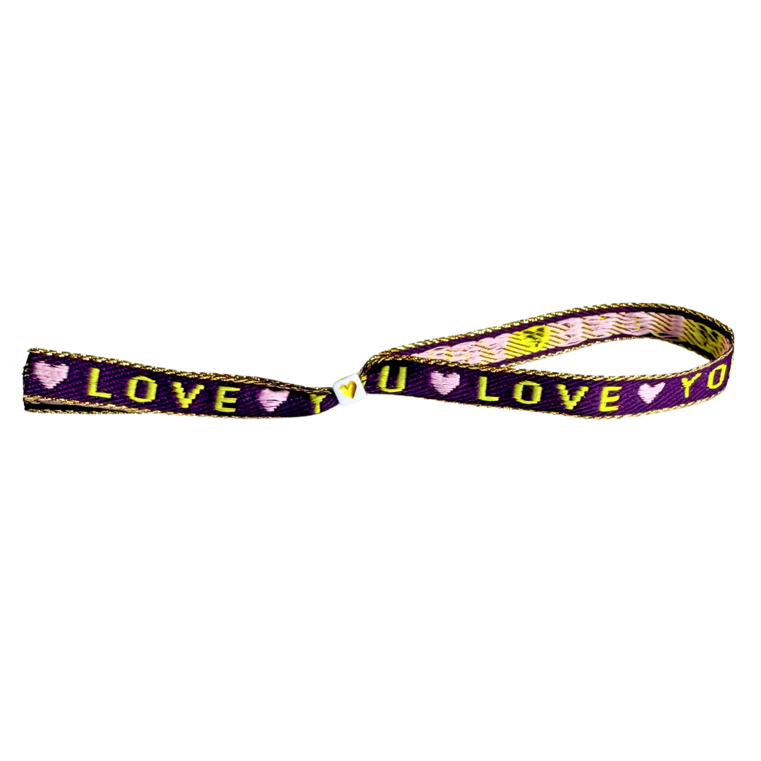 Armband mit Schleife Love You Lila