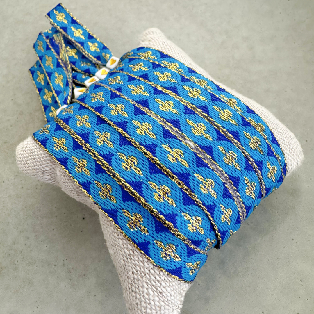 Bändchenarmband Blau-Gold