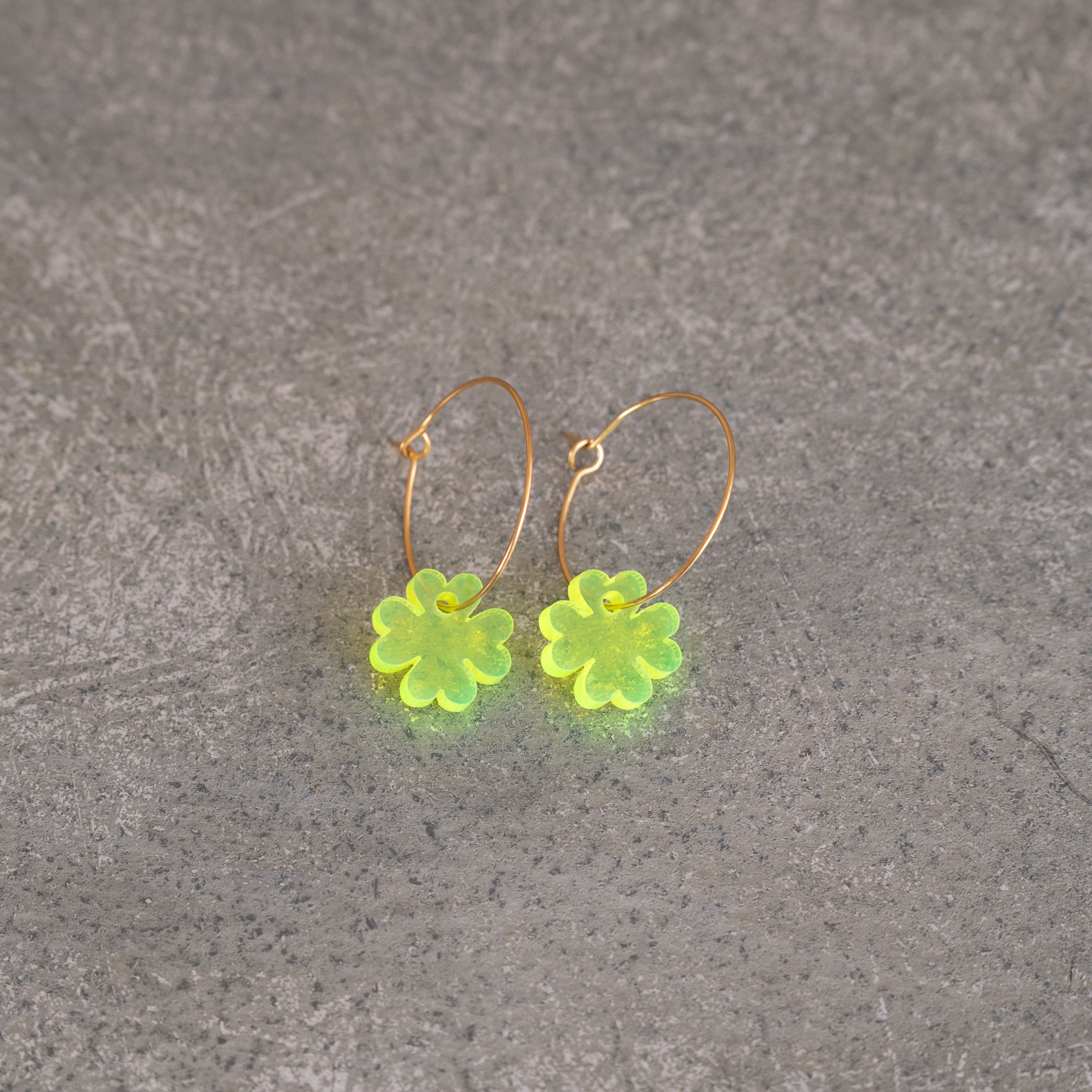 Earrings Creoles Bright Pink | Gold