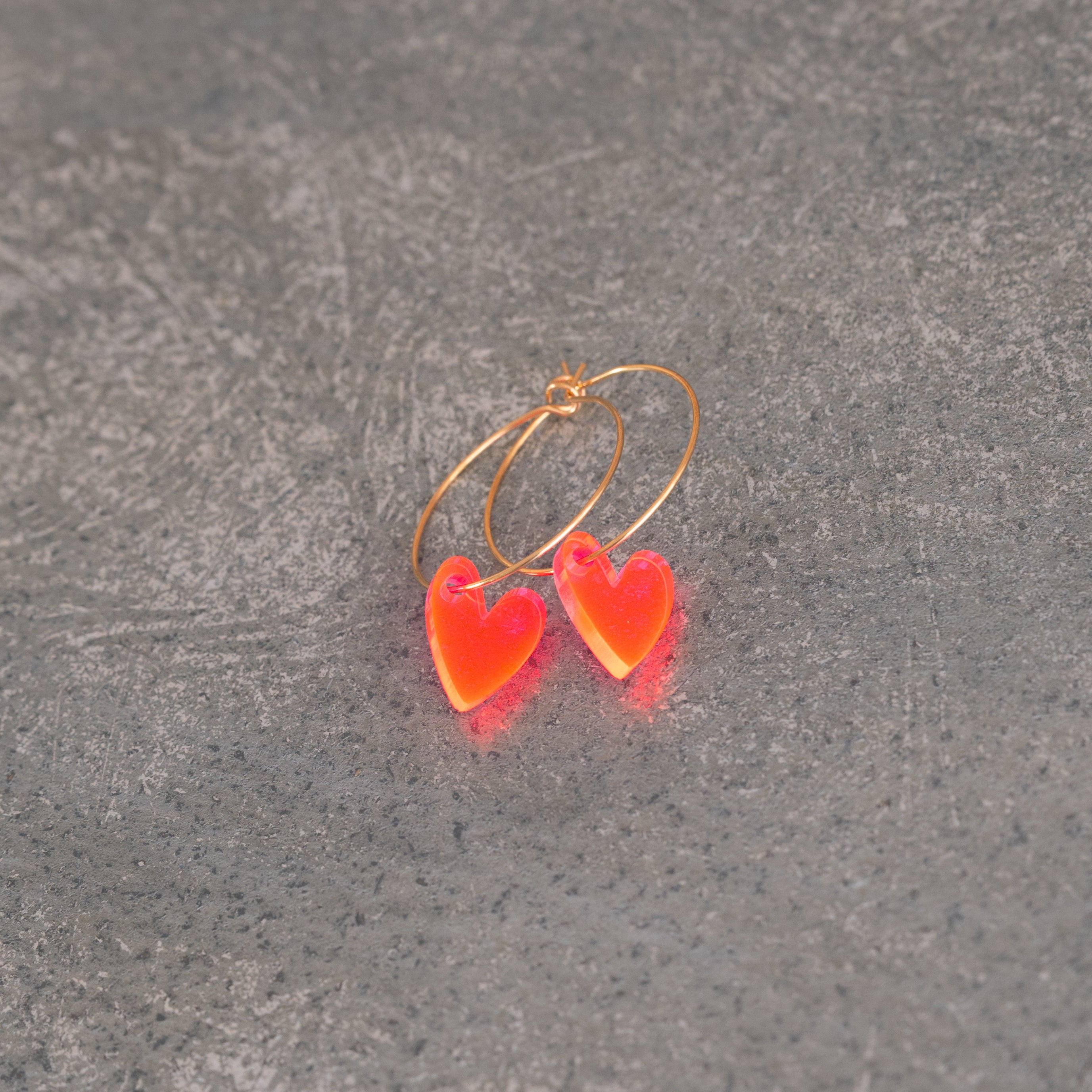 Earrings Creoles Bright Pink | Gold