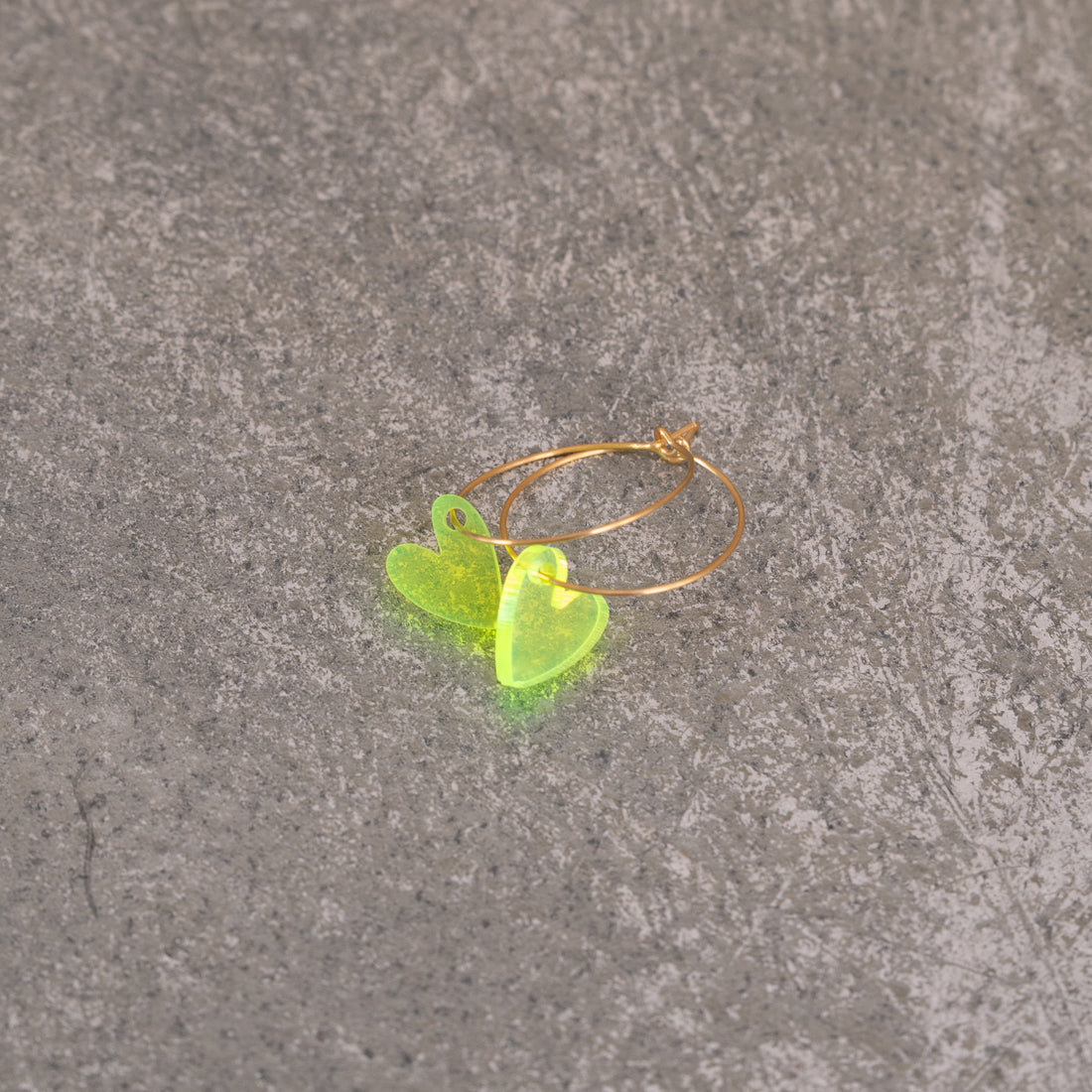 Oorbellen Hoops Lume Charms | Heart Neon Yellow