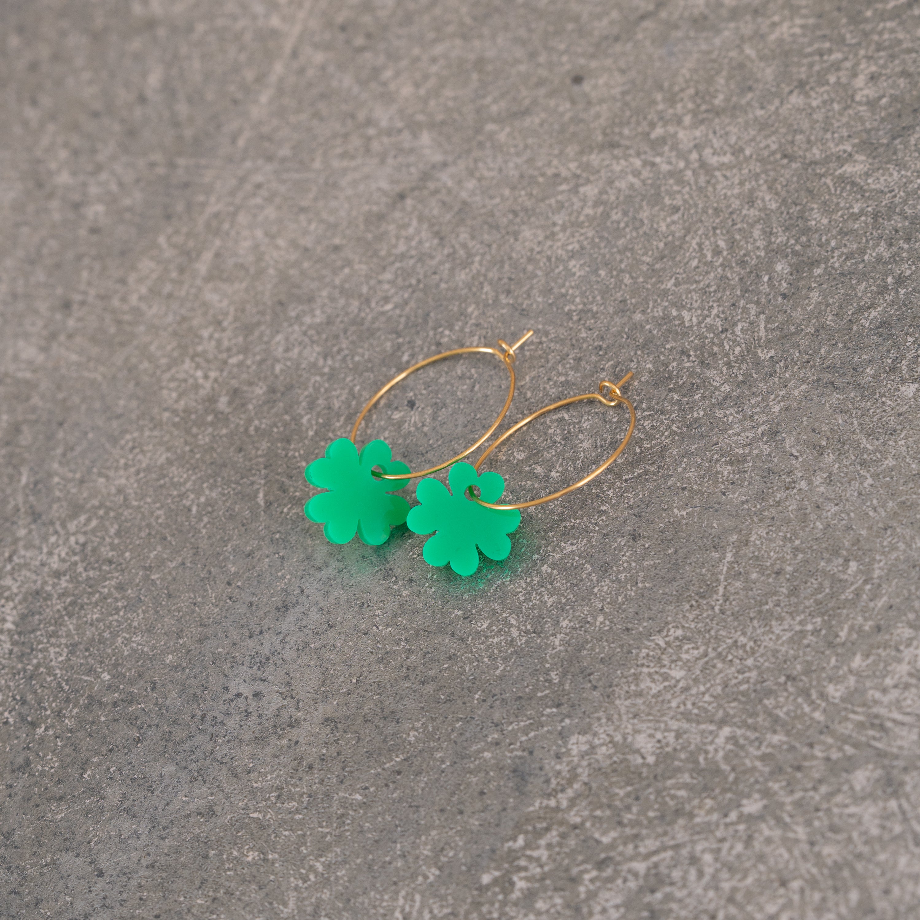 Earrings Creoles Bright Pink | Gold