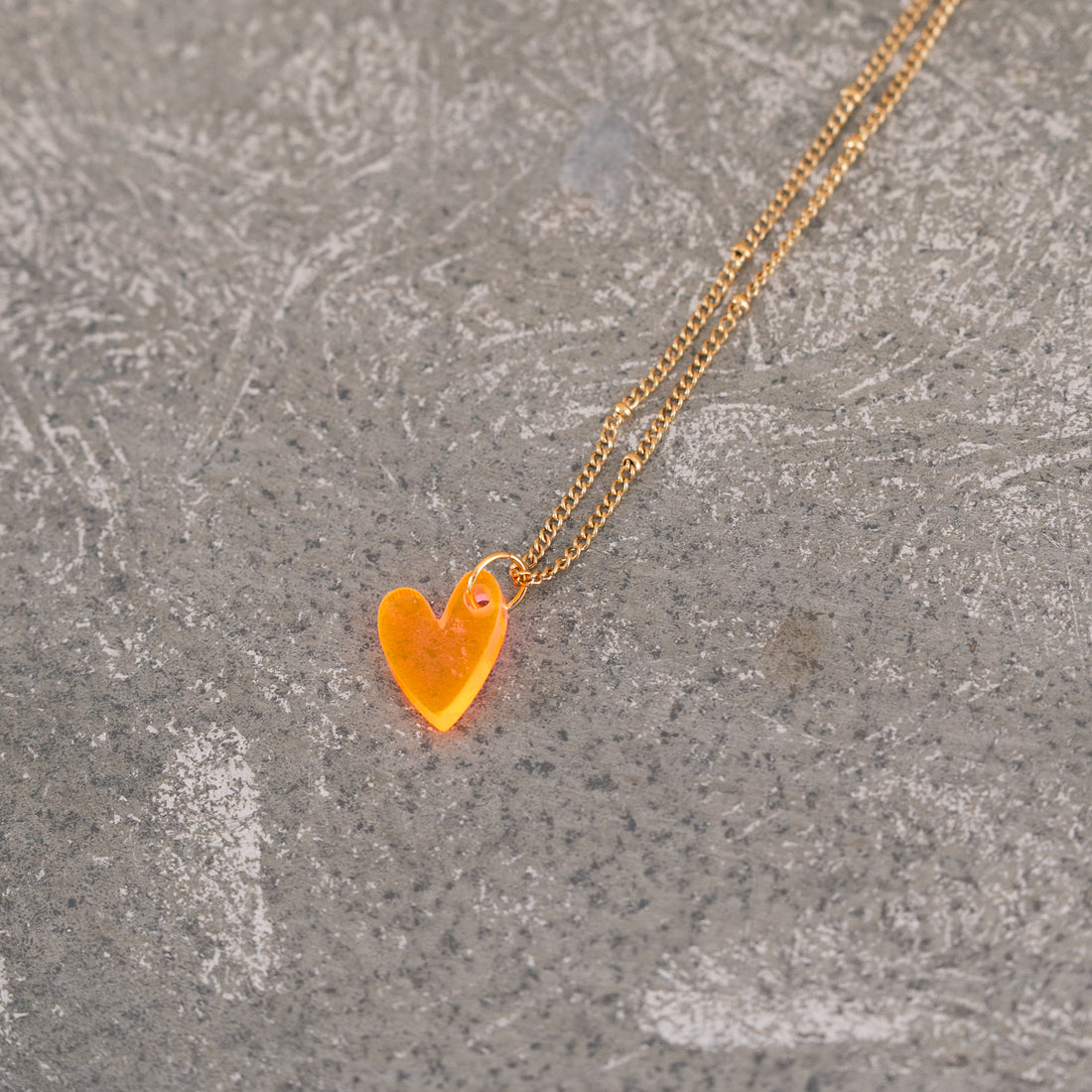 Ketting Lume Charms | Heart Neon Orange Gold