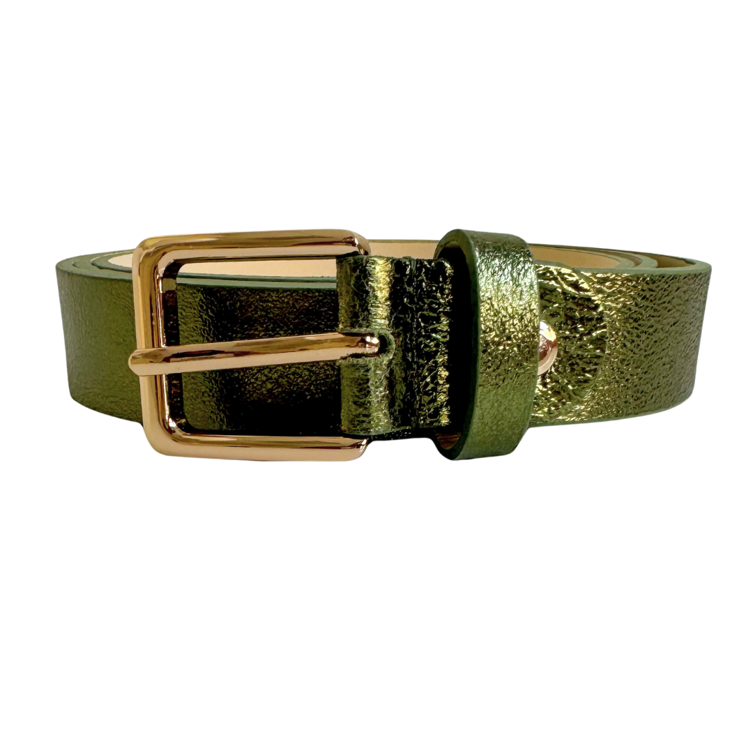 Gürtel Olivgrün Metallic