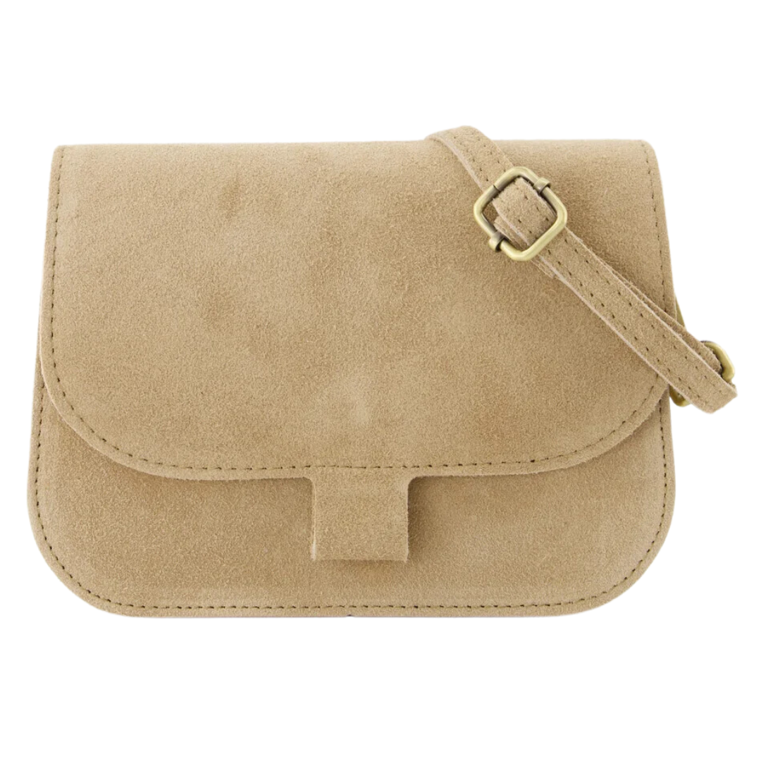 Shoulder bag Rimke Suede | Light Taupe