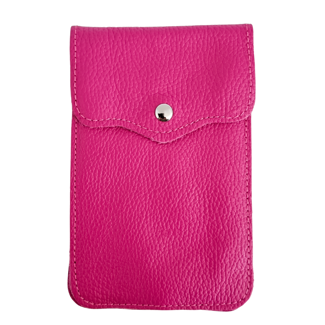 Maike phone bag (leather) 2 compartments | Fuchsia