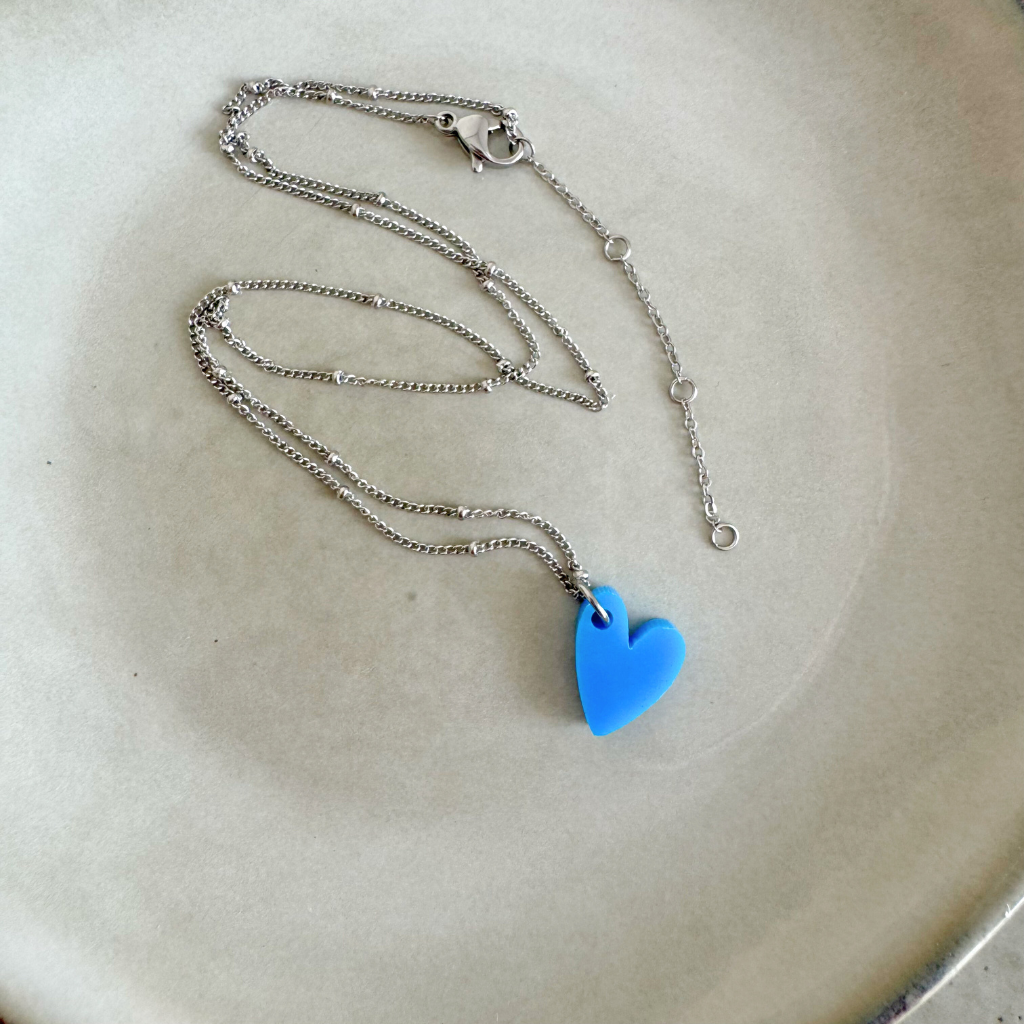 Ketting Lume Charms | Heart Blue Silver