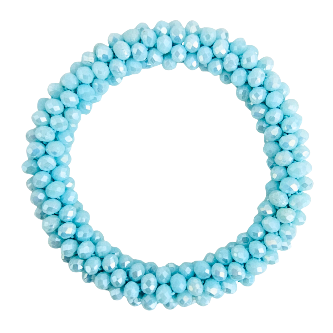 Facet Rol Armband | Lichtblauw