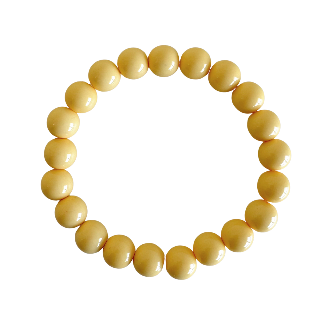 Bold Beads Armband | Vanille - 10 mm