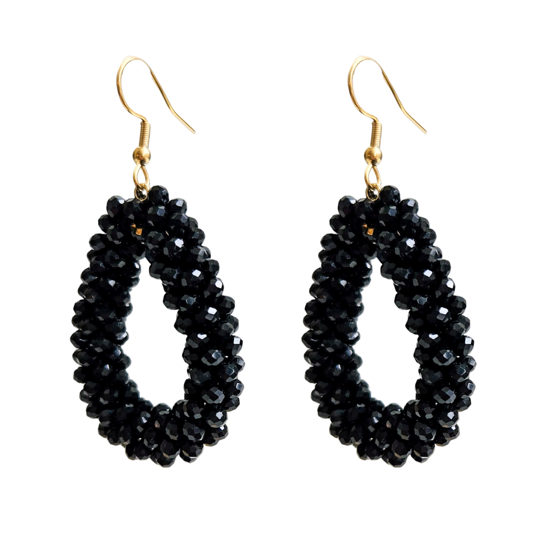 Oorbellen Druppel Facet | Black