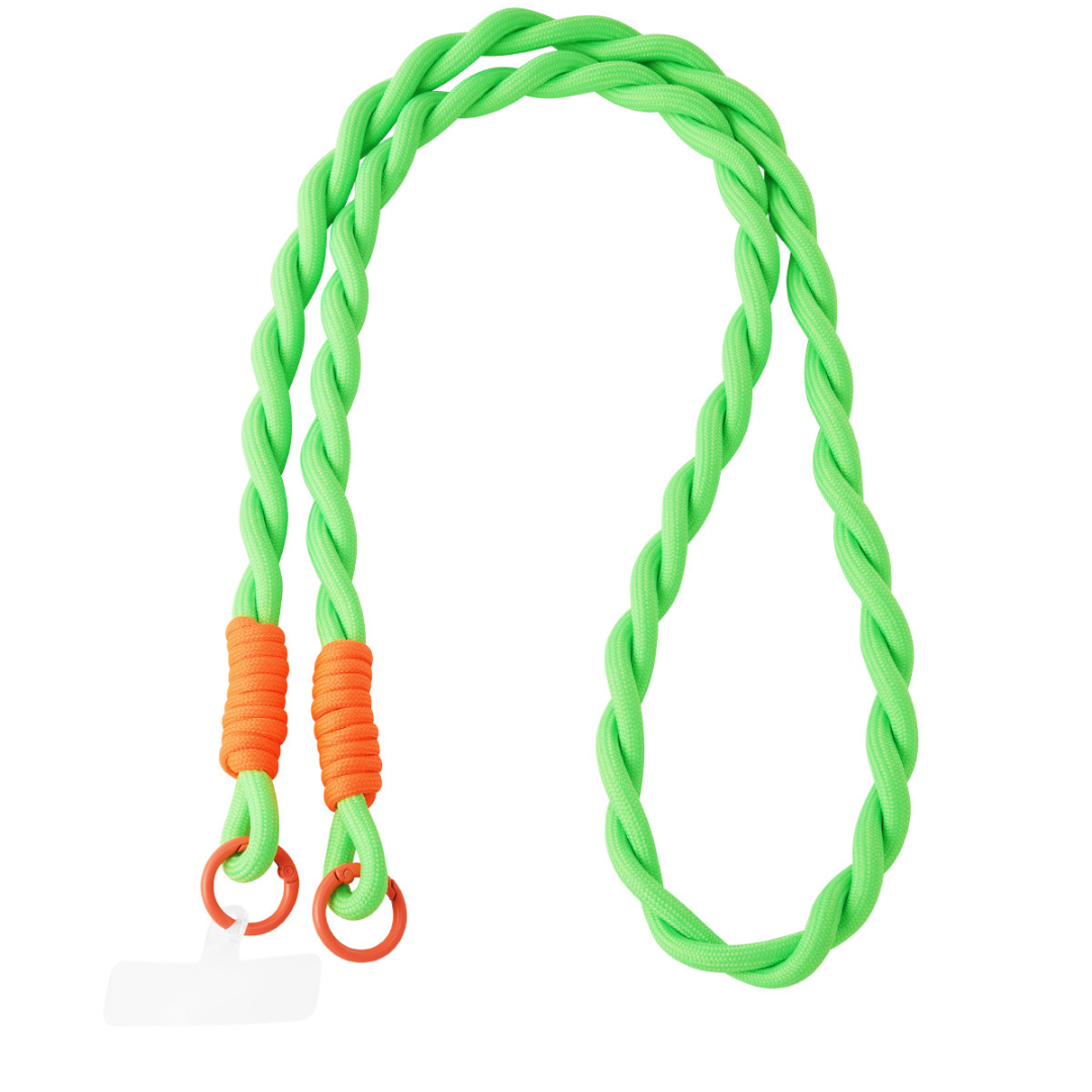 Telefonkabel gedreht lang | Neongrün