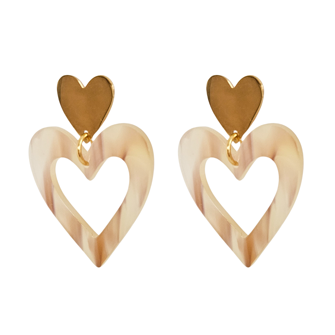 Oorbellen Harten | Goud - Naturel