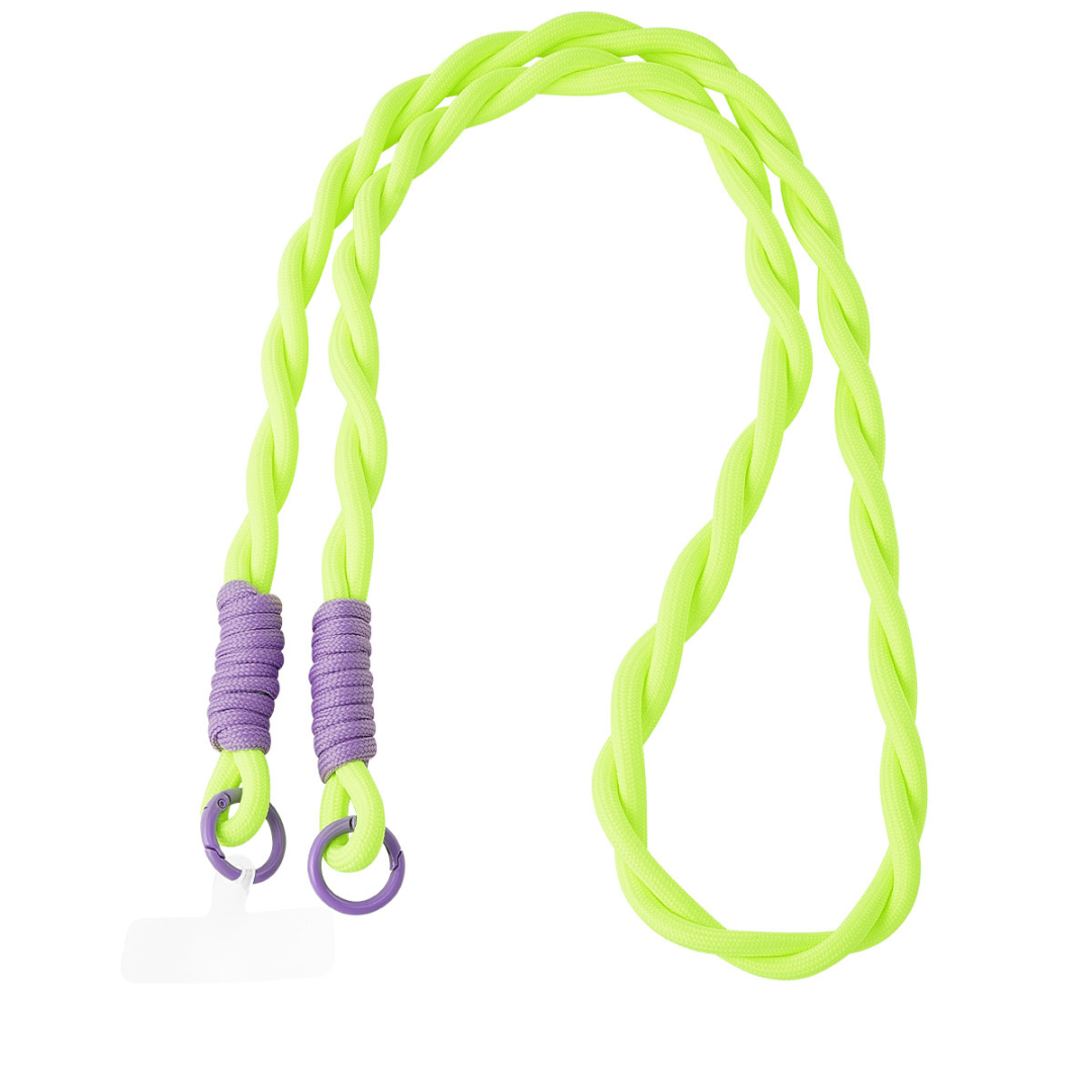 Telefonkabel gedreht lang | Neongelb - Lila