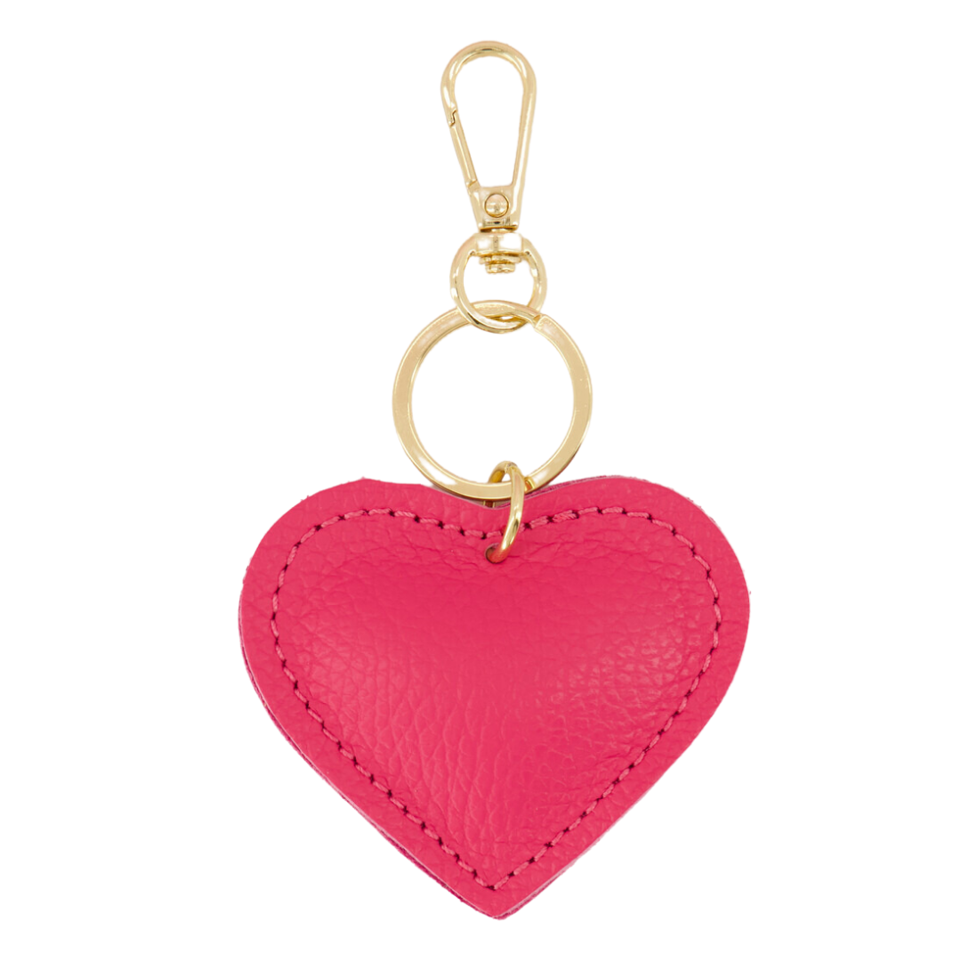 Sleutelhanger Hart Leer | Fuchsia