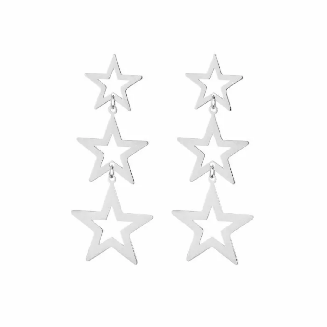 Statement Oorbellen Stars | Zilver
