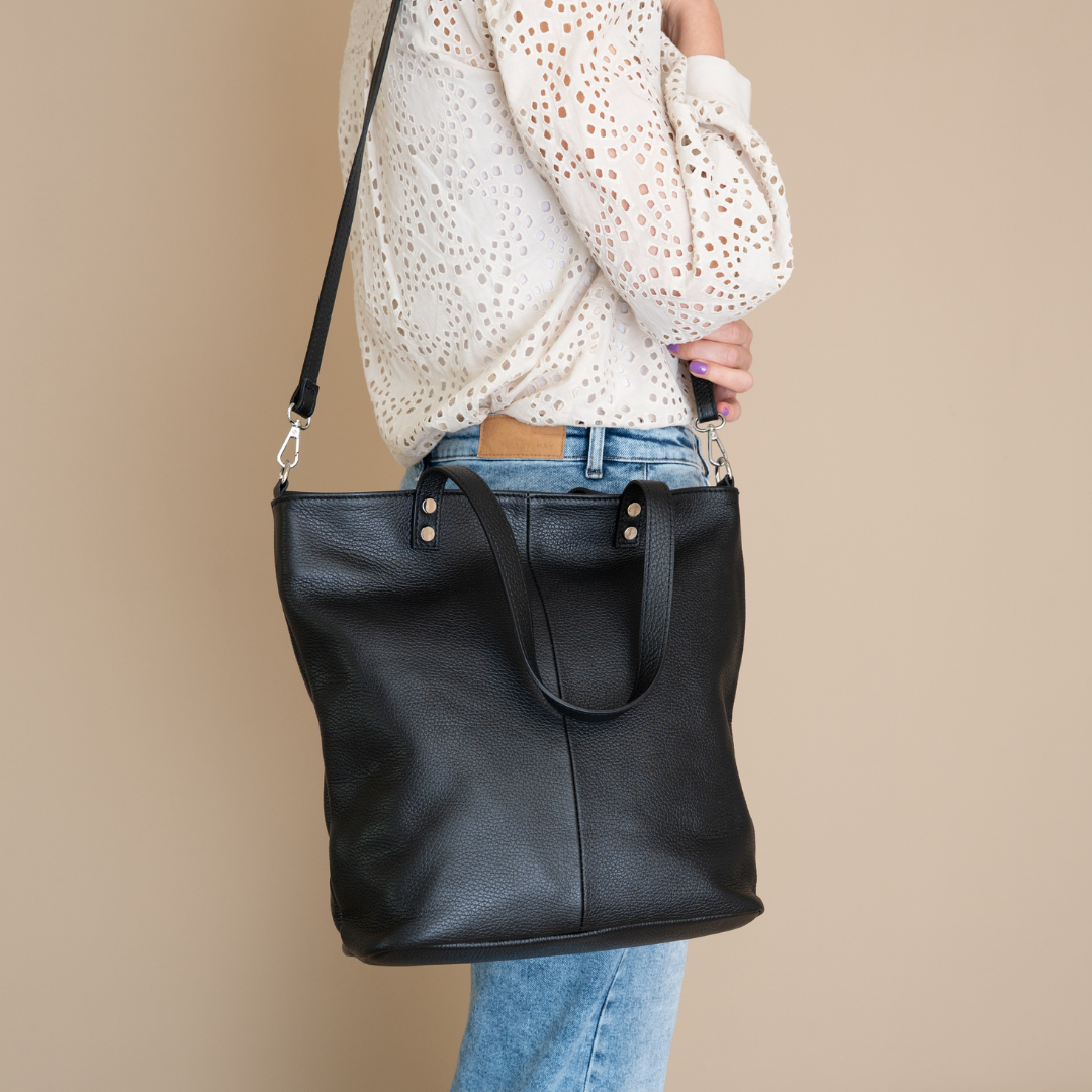 Leather Shopper Dore | Black