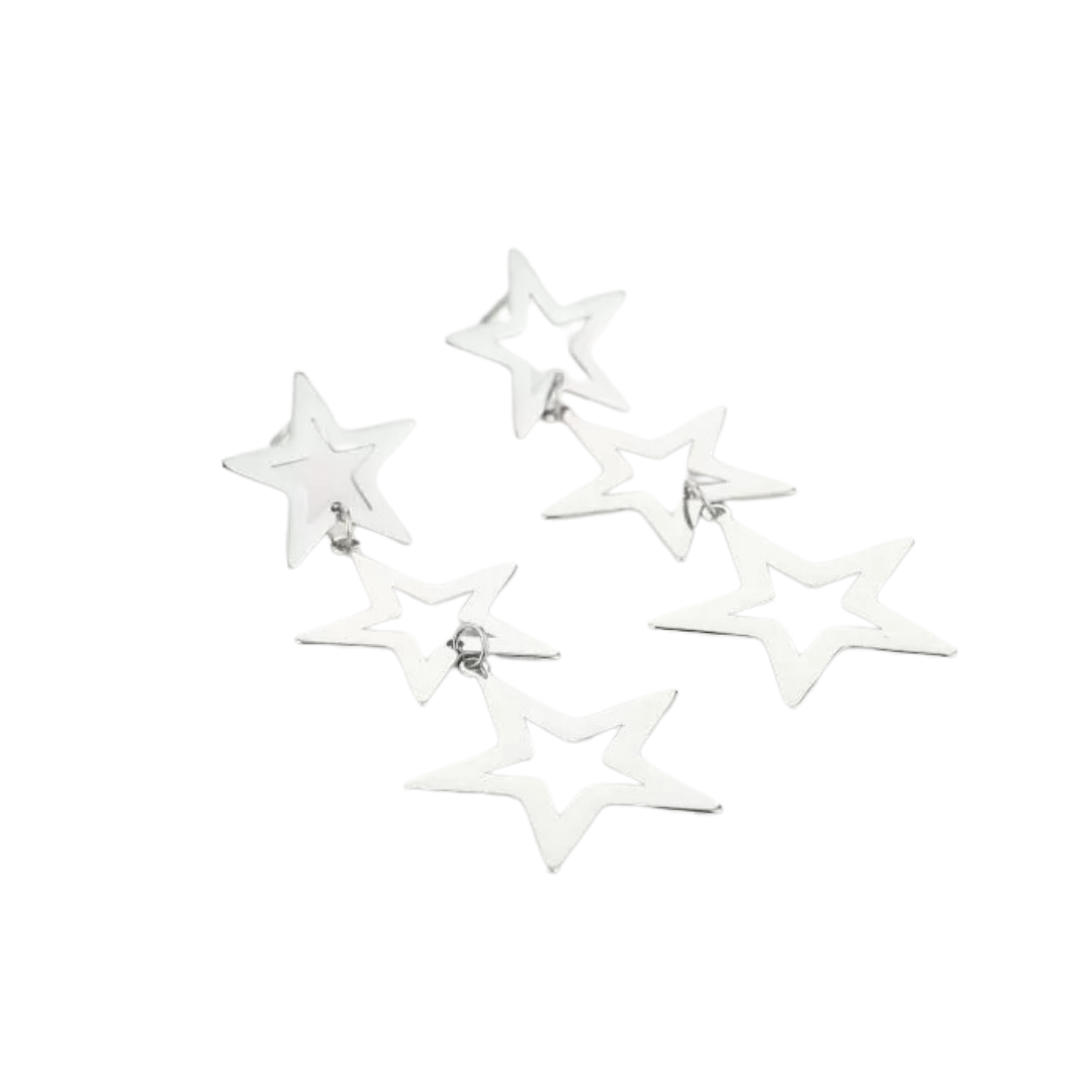 Statement Oorbellen Stars | Zilver