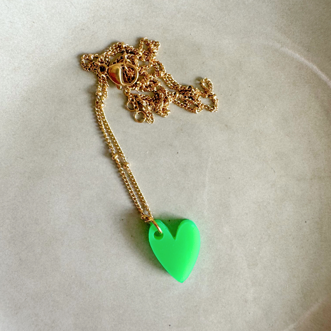 Ketting Lume Charms | Heart Green Gold