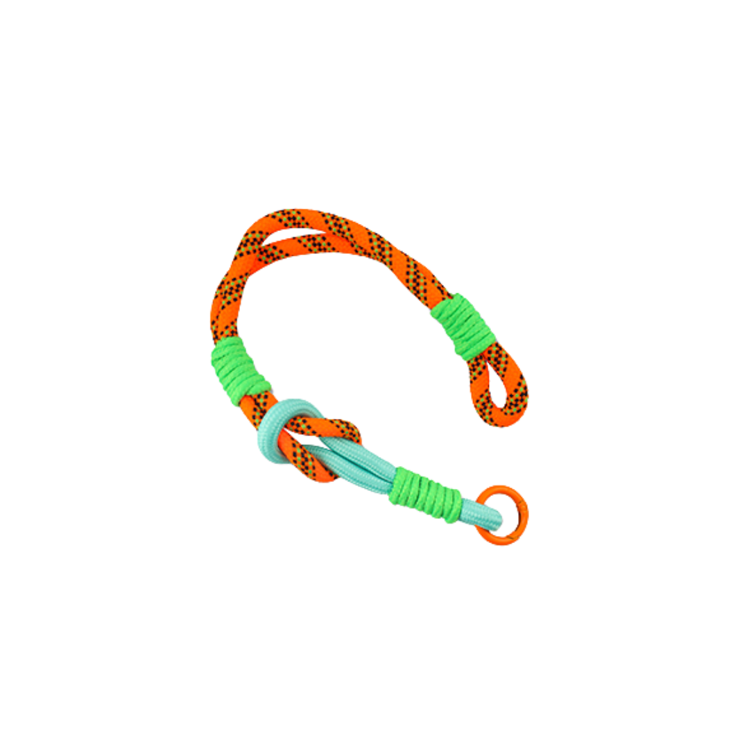 Telefoonkoord Kort | Neon Oranje-Groen-Turquoise
