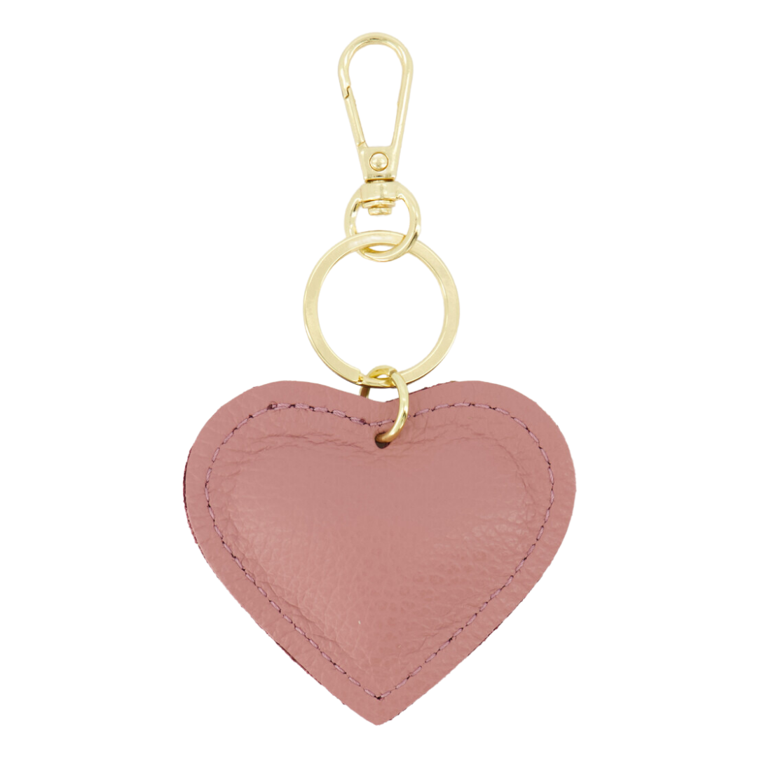 Sleutelhanger Hart Leer | Oud Roze