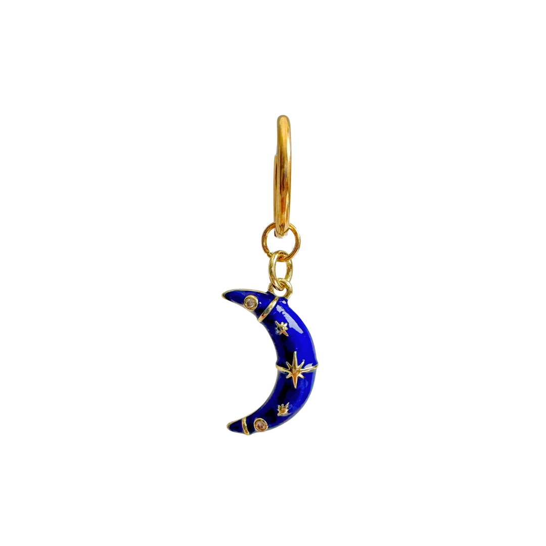 Single Earring Moon Blue