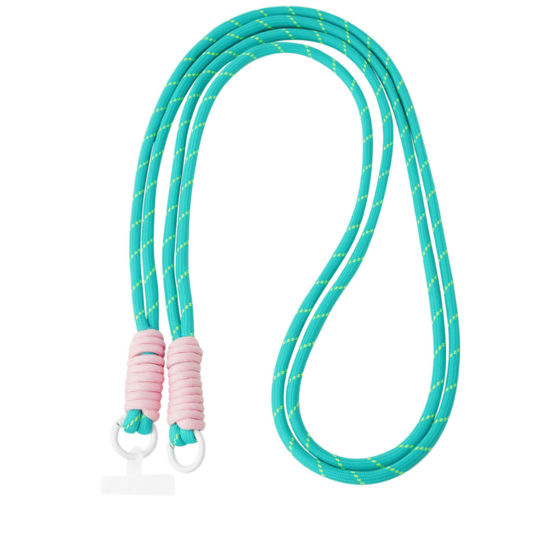 Langes Telefonkabel | Türkis - Hellrosa