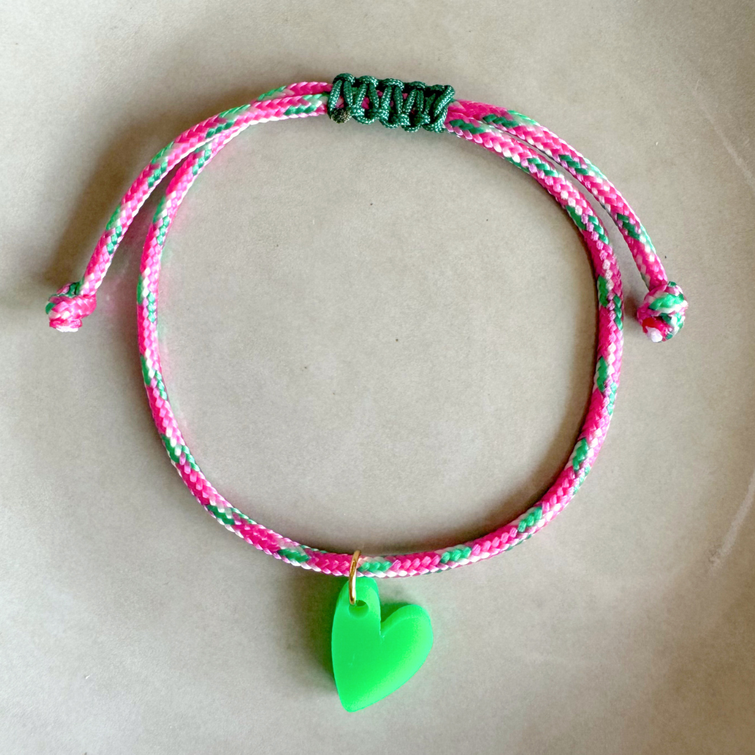 Armband Lume Charms | Heart Green