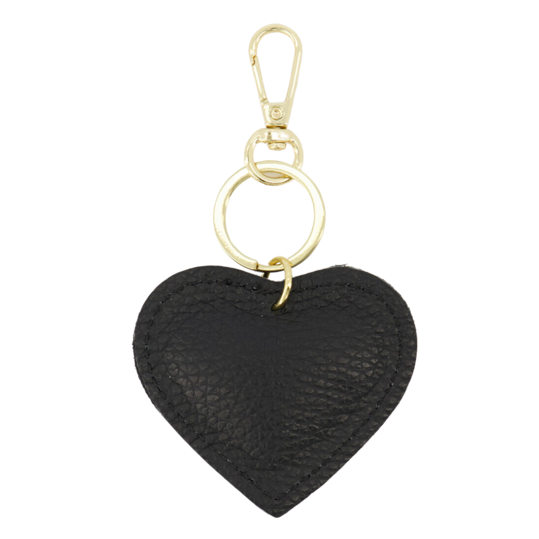Sleutelhanger Hart Leer | Zwart