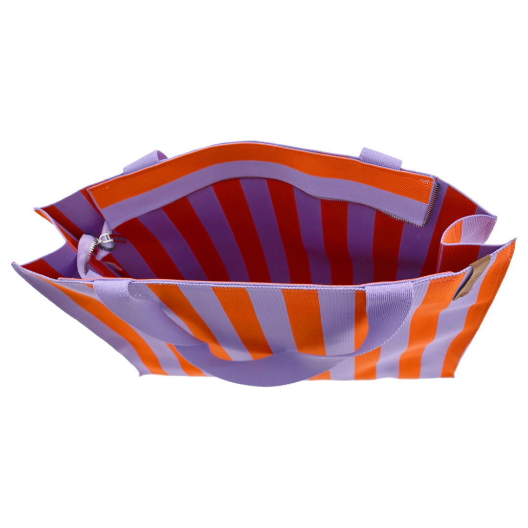 Shopper Lara | Strepen Lila-Papaya