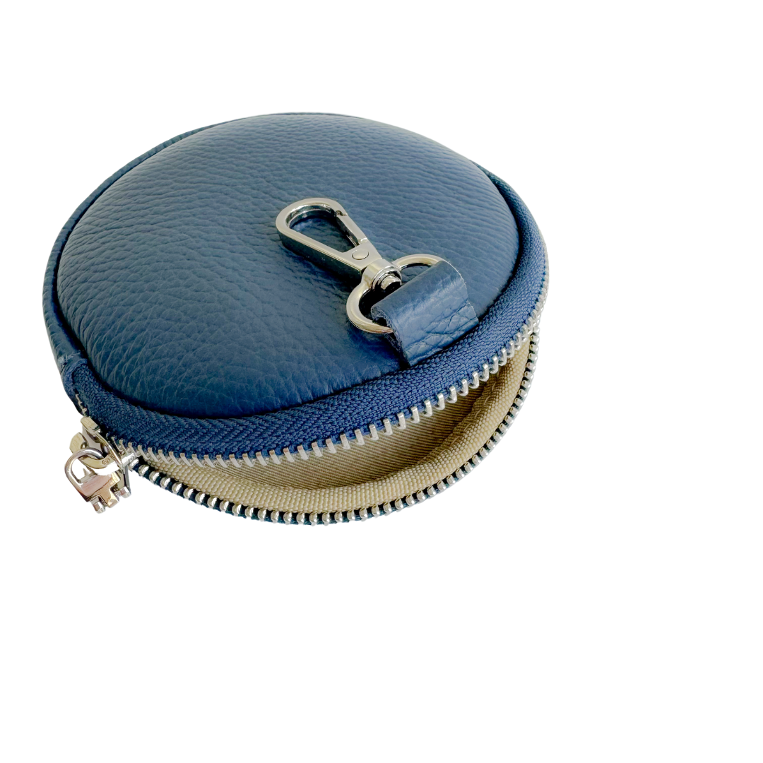 Rundes Lederportemonnaie | Marine