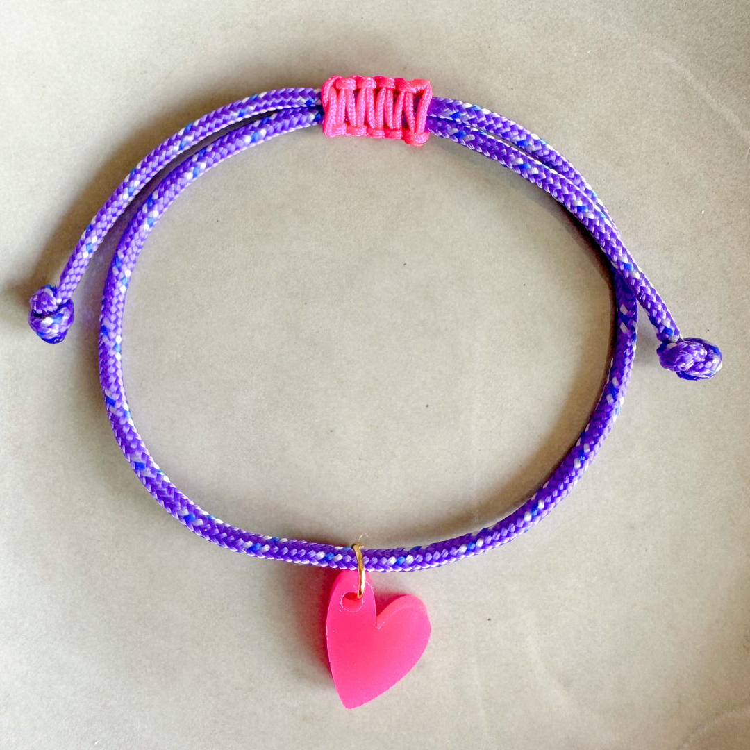 Armband Lume Charms | Heart Fuchsia