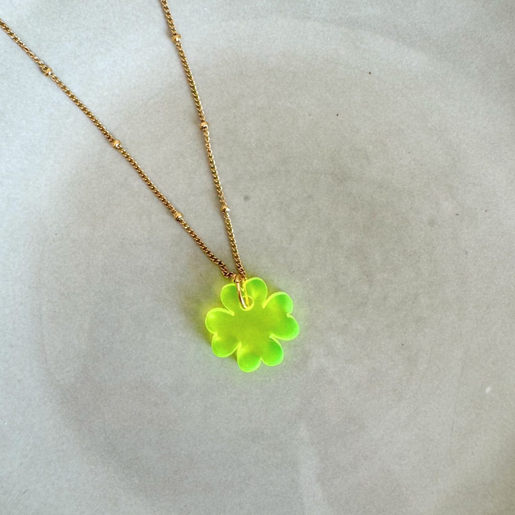 Ketting Lume Charms | Klavertje Neon Yellow Gold