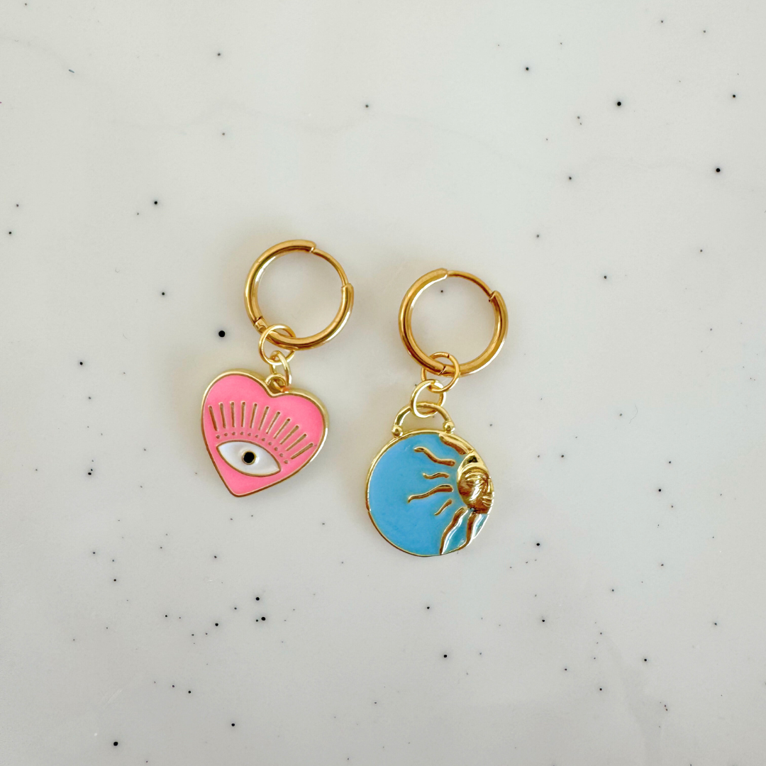 Einzelohrring Würfel Rosa