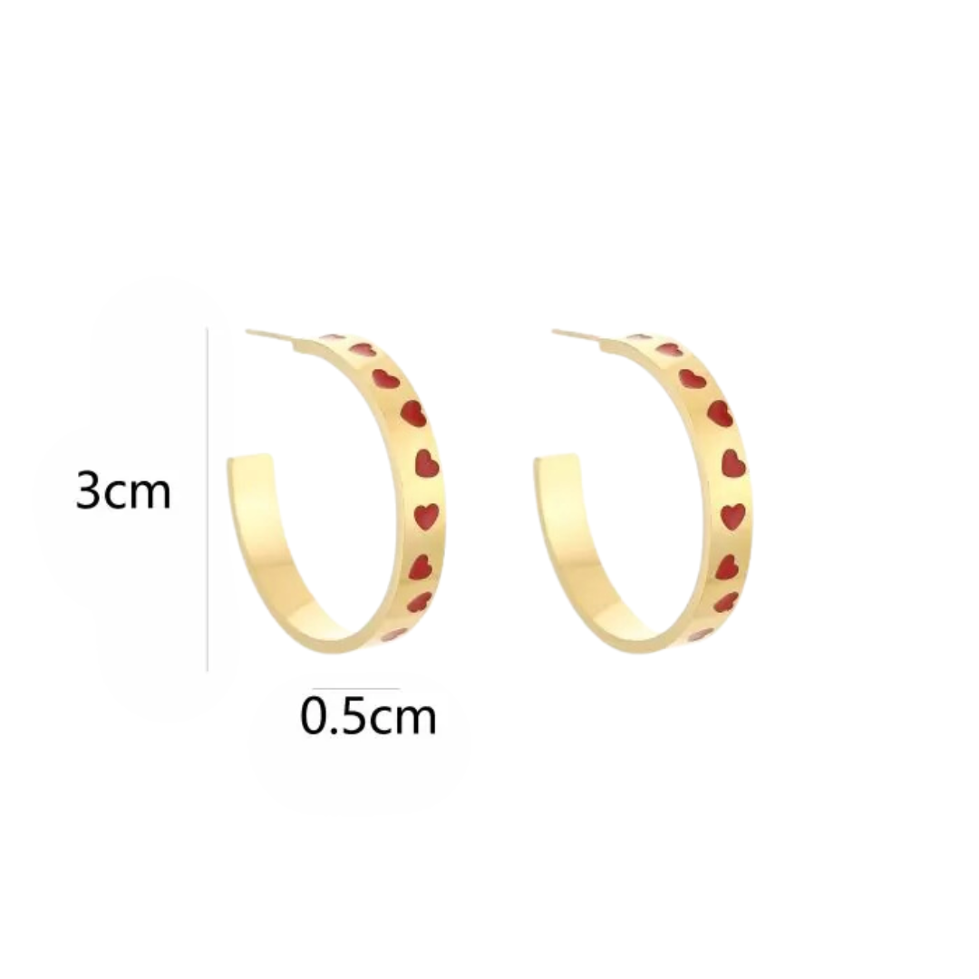 Oorbellen Hartjes | Rood Goud