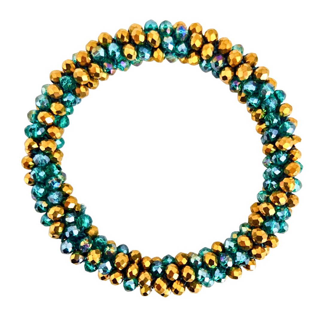 Facet Rol Armband | Gold-Turquoise