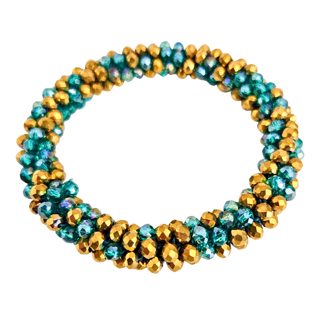 Facet Rol Armband | Gold-Turquoise
