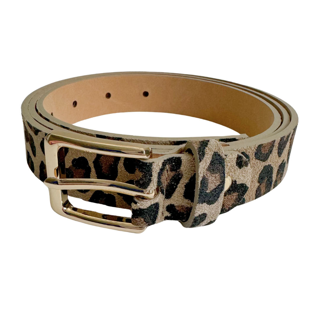 Gürtel Wildleder Panther | Taupe