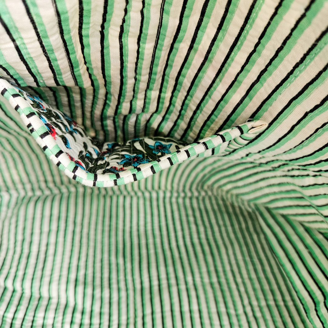 Tote Bag Veerle | Wit-Groen-Turquoise