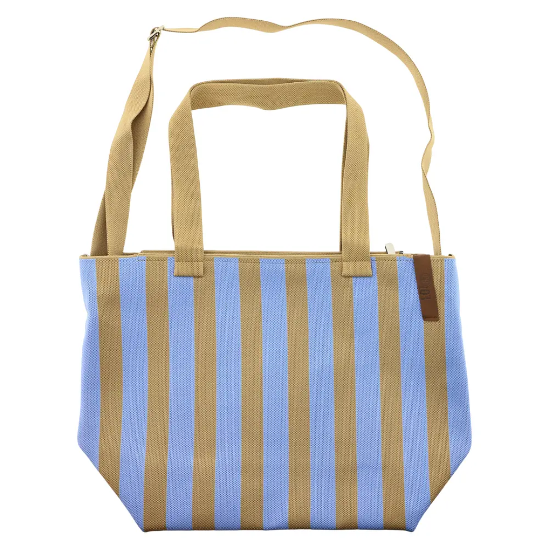 Tas Mara | Streep Lichtblauw - Zand