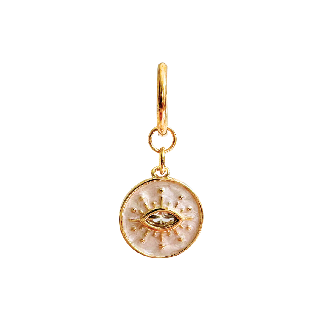 Single Earring Lucky Eye White