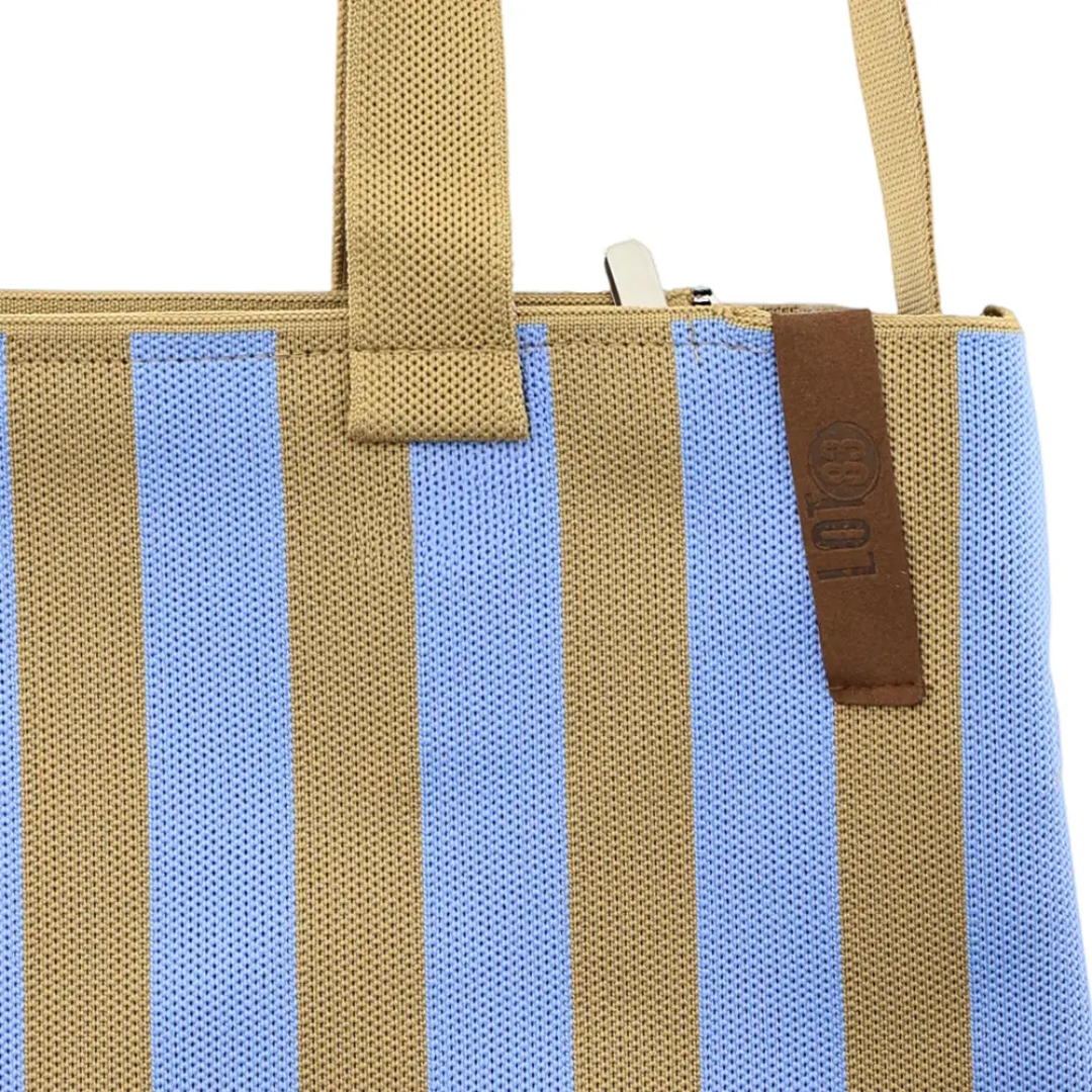 Tas Mara | Streep Lichtblauw - Zand
